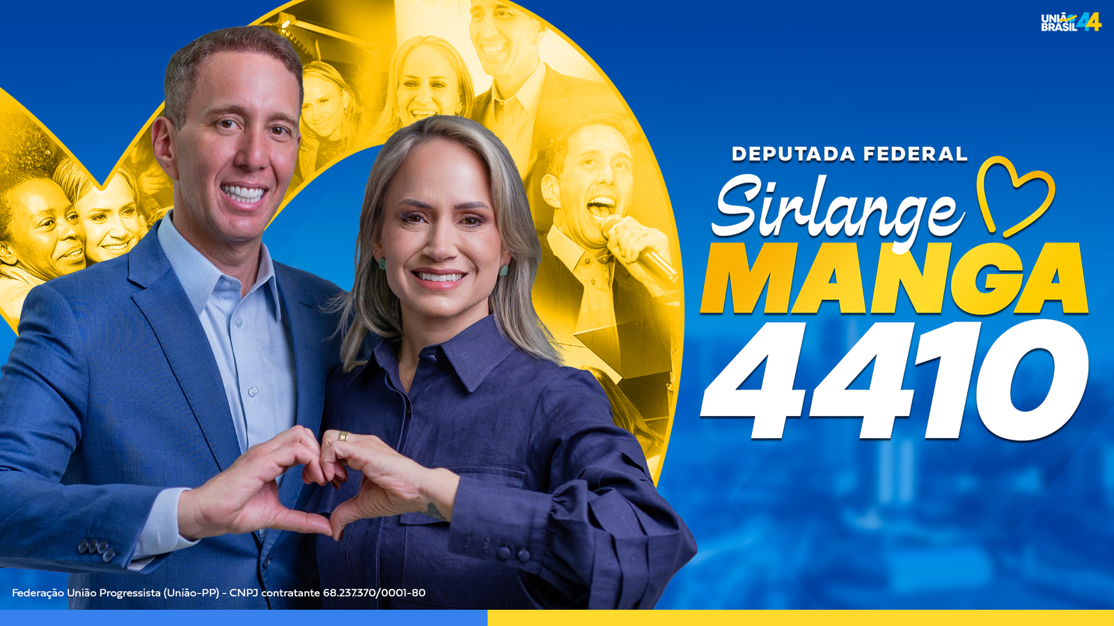 Sirlange Manga 4410 — Deputada Federal. Clique e participe do movimento.